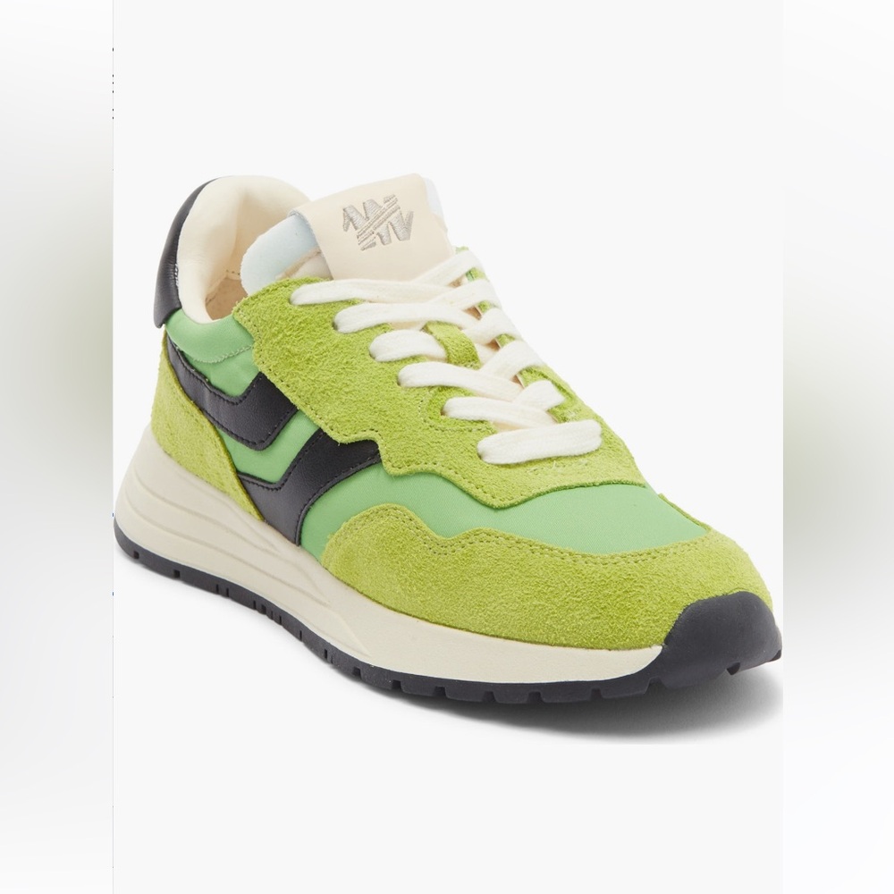 Steve Madden Leather Burst Sneakers Tan & Multiple Green Colors Women’s Size 7